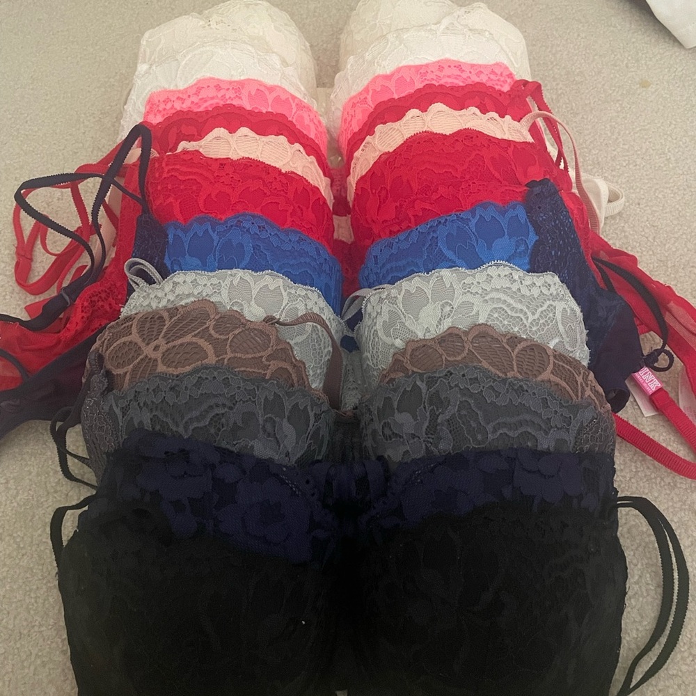 Victoria Secret Pink Push Up Lace Bras 32D